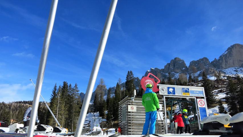 Vor der Moseralm beginnt der Tellerlift, der das weit ausgedehnte Skigebiet verbindet.