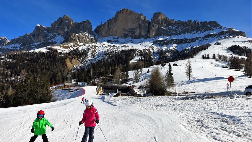 Südtirol - hier der Rosengarten - könnte für Familien mit ungeimpften Kindern eine Alternative sein - sie müssen nach derzeitigem Stand nach Rückkehr nicht in Quarantäne.