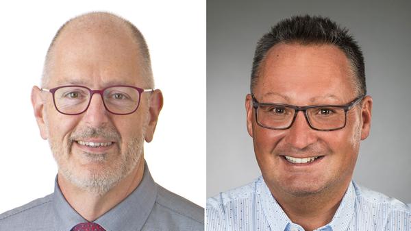 In Zirndorf war die Entscheidung knapp: Bürgermeister Thomas Zwingel (SPD, 51,1%, links) verteidigte seinen Posten gegen Herausforderer Bernd Klaski (CSU, 48,9%) mit gerade mal 279 Stimmen Vorsprung. Hier geht es zum kompletten Artikel.