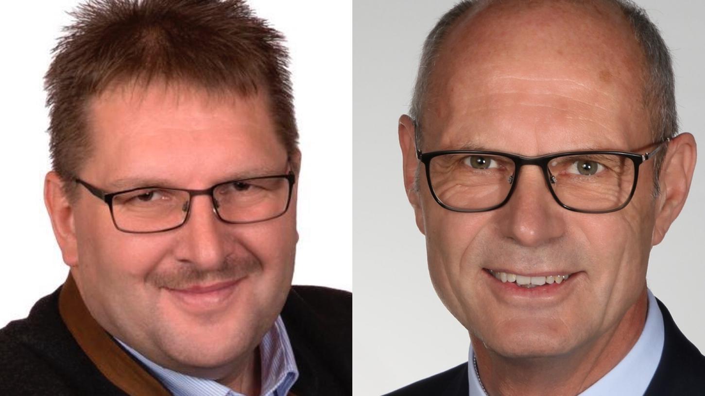 In der Stichwahl: Xaver Lang (CSU) und Bürgermeister Ludwig Lang (FW).