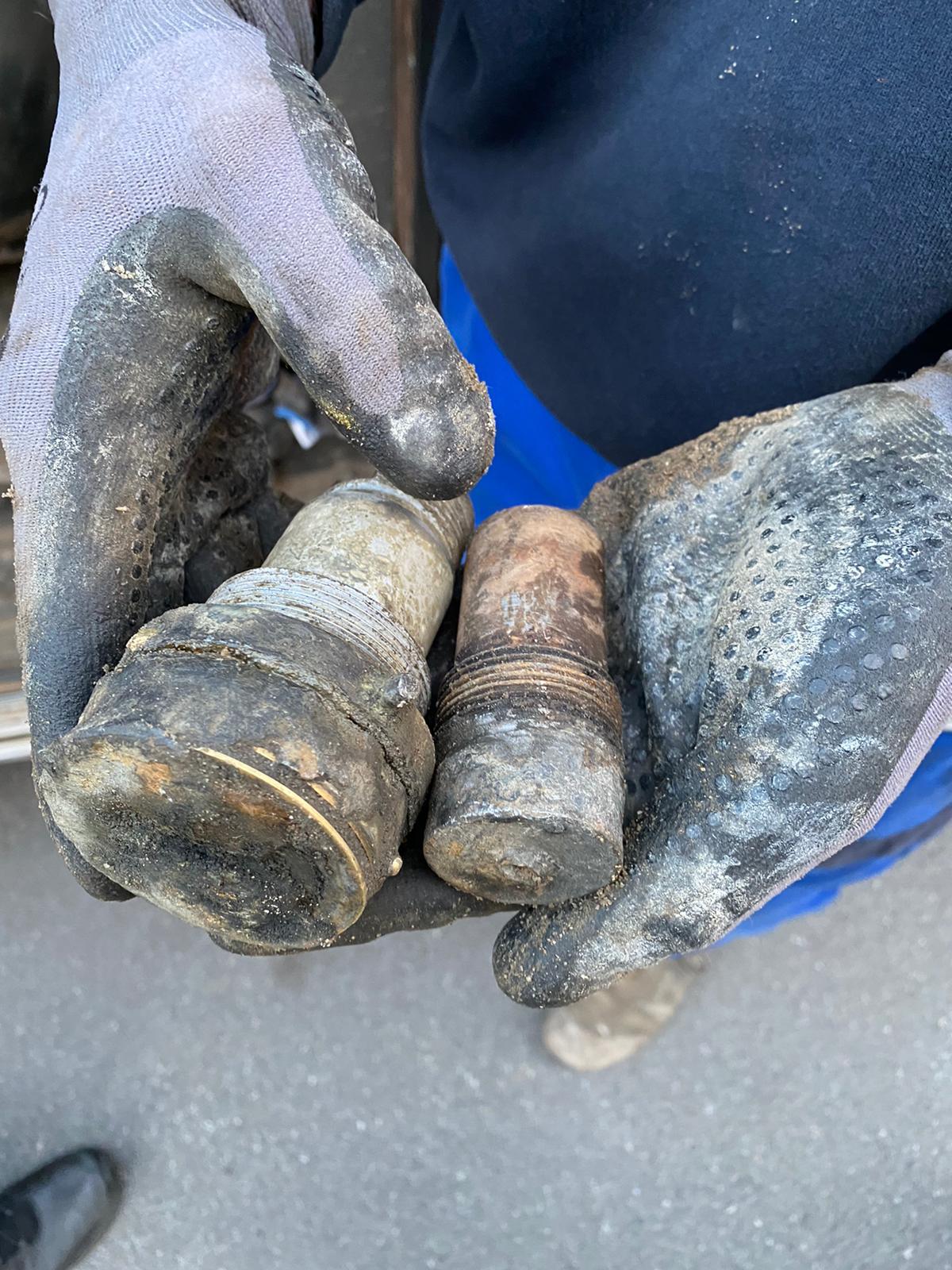 Der entschärfte Zündkopf der Fliegerbombe.