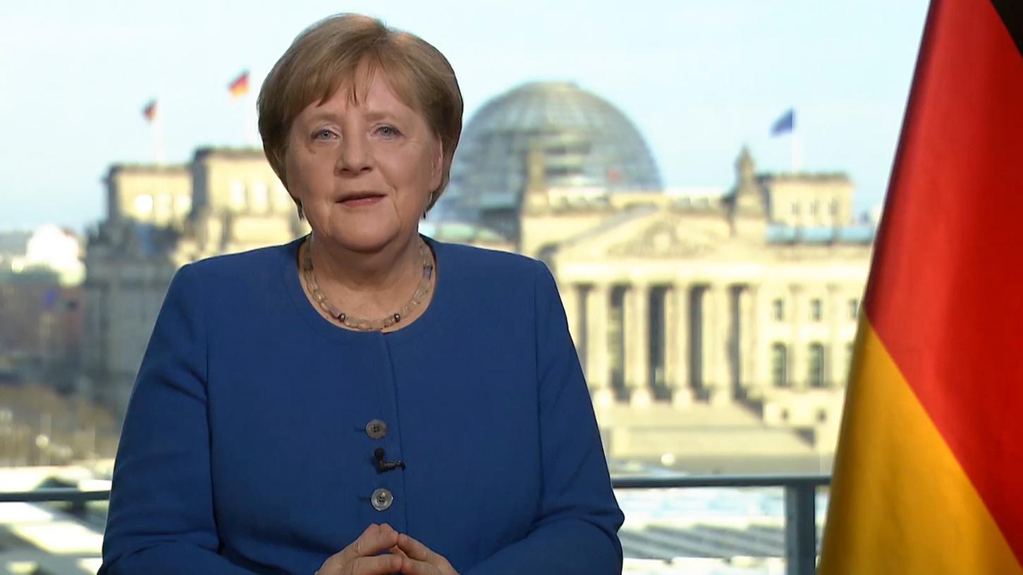 Bundeskanzlerin Angela Merkel wandte sich am Mittwochabend in einer TV-Ansprache an die Bevölkerung.