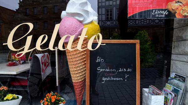 Auch die Eisdiele am Grünen Markt hat nun zu.