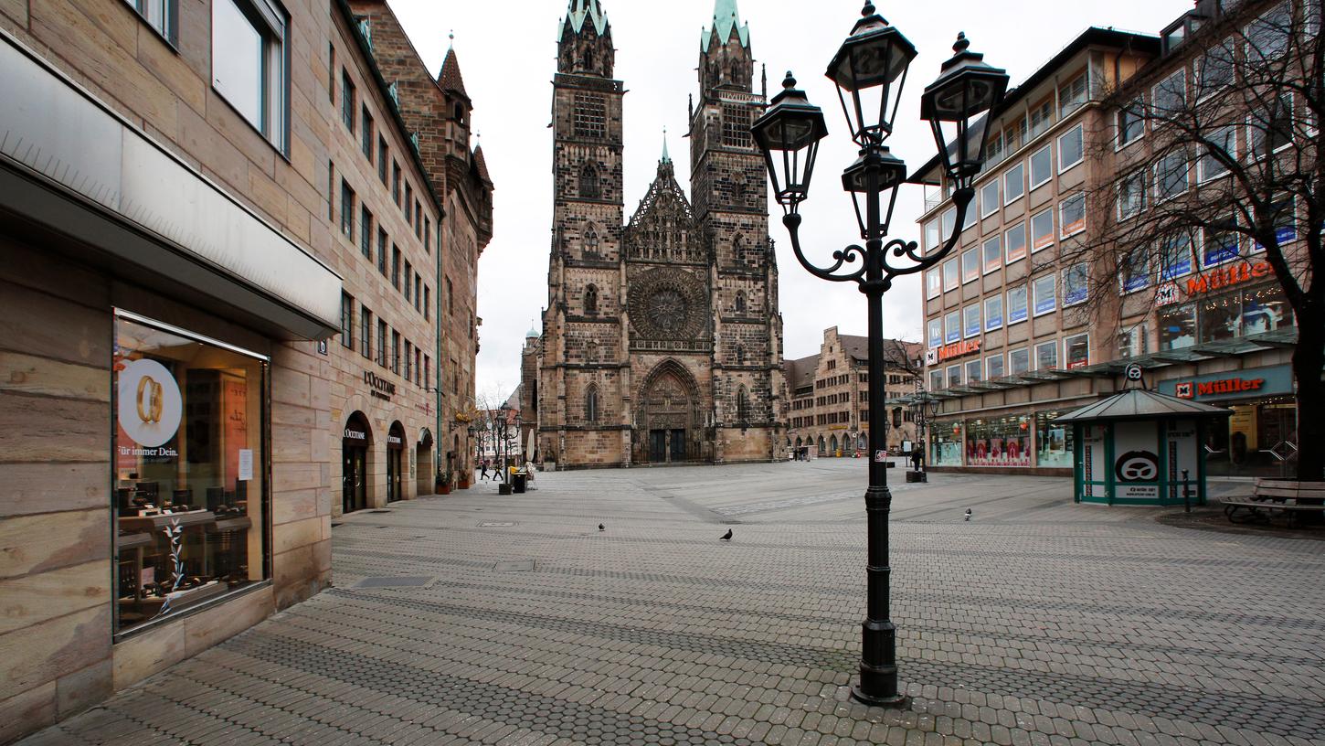 Zu Lockdown-Zeiten wurde auch die Nürnberger Innenstadt zur Geisterstadt.