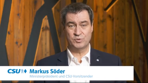 Markus Söder ruft alle Wahlberechtigten in Bayern zum Urnengang für die Stichwahl am 29.03.2020 auf und gibt zugleich die Unterstützung für den Nürnberger Marcus König (CSU) bekannt.