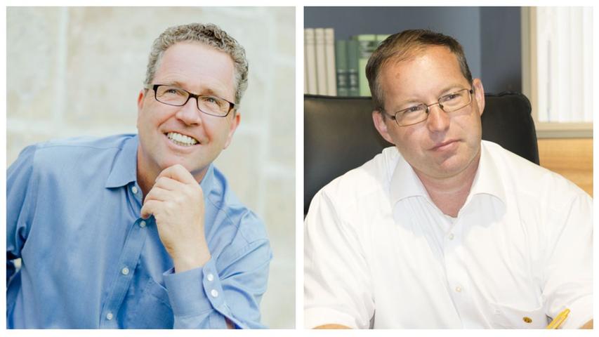 Wer macht das Rennen in Heroldsbach? Zur Wahl stehen im zweiten Durchgang die Kandidaten Benedikt Graf von Bentzel von der CSU (links) und Peter Münch von den Freien Wählern (rechts).