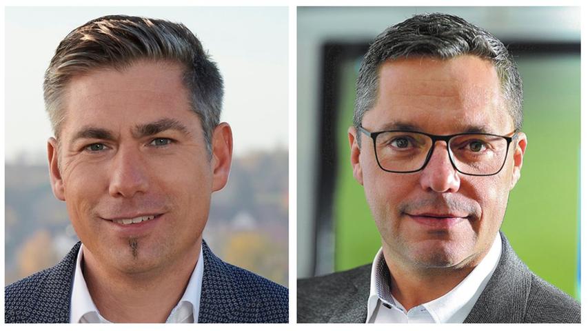 Wer wird Bürgermeister von Hallerndorf? In der Stichwahl stehen CSU-Mann Torsten Gunselmann (links) und Gerhard Bauer von der Wählergemeinschaft Hallerndorf (rechts).