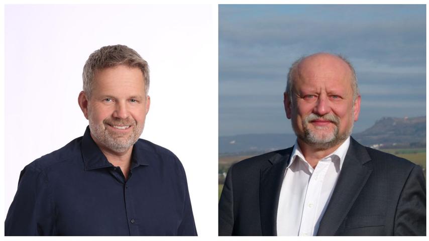In Kunreuth entscheidet sich das Rennen um den Bürgermeister-Posten zwischen Edwin Rank von der CSU (links) und Ernst Strian von der SPD (rechts).