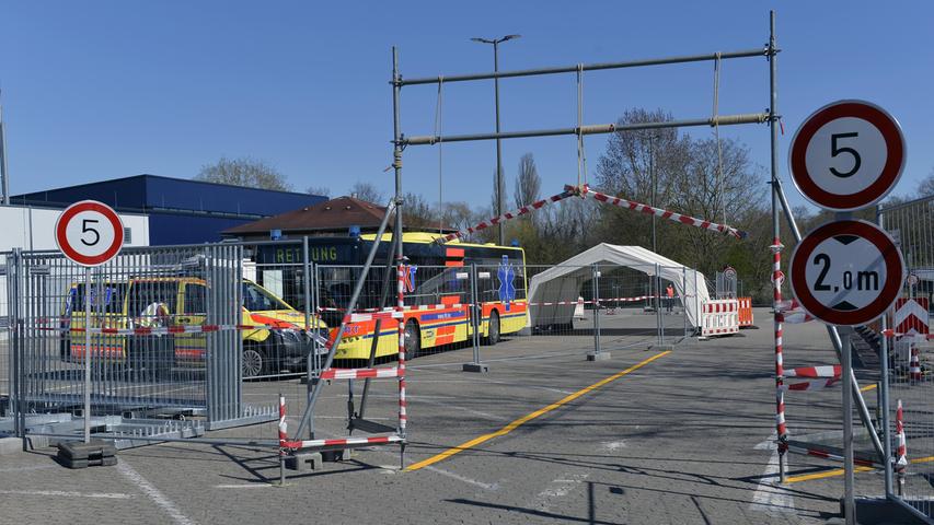 Seit Montag in Betrieb: Das Corona-Testzentrum in Erlangen