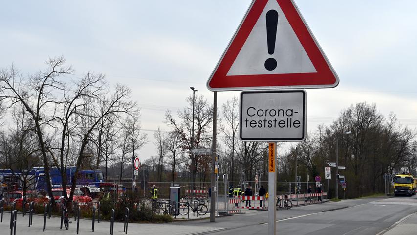 Seit Montag in Betrieb: Das Corona-Testzentrum in Erlangen